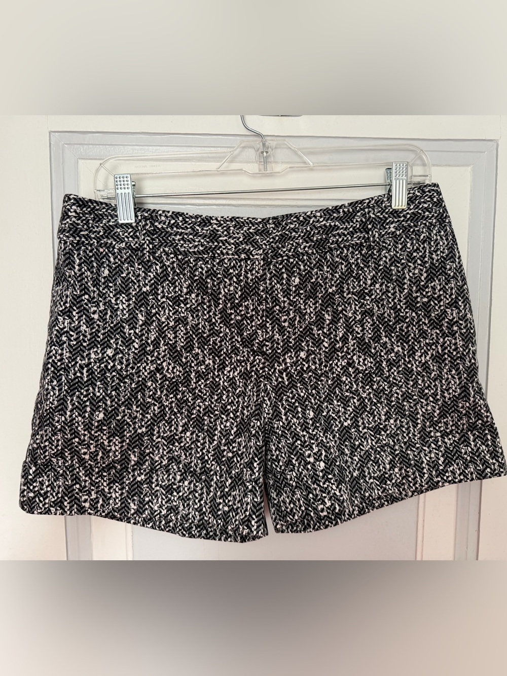 Express Black & White Patterned Shorts